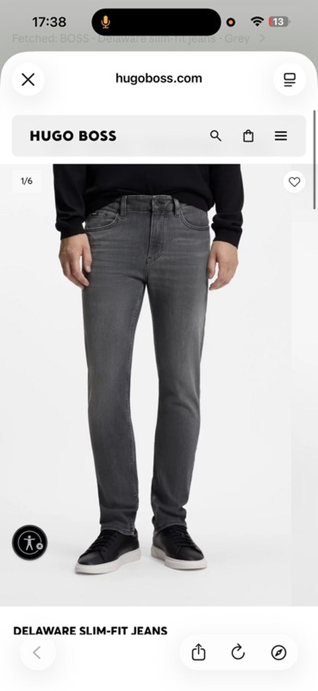 Hugo Boss “Delaware” kişi cins şalvarı – Slim-fit - Rəng: boz (grey — Jins, Bakı (2)