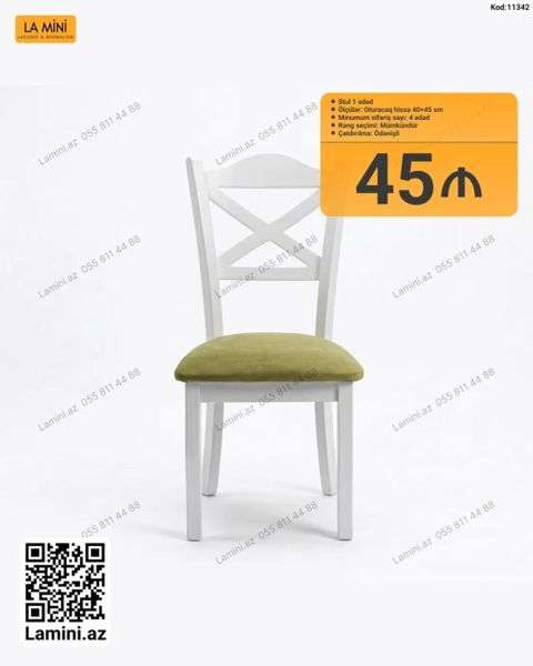 LA Mını stul - Model: Kod 11342 - Təyinat: 1 ədəd stul - Oturacaq — Bakı