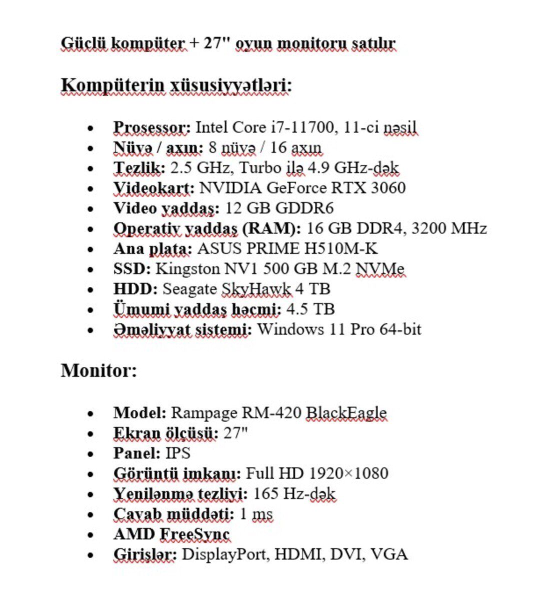 Masaüstü kompüter Rampage RM-420 BlackEagle — Masaüstü kompüterlər, Bakı (3)