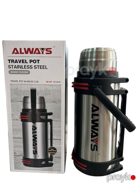 Termos Always, paslanmayan polad, gümüşü, 3000 ml — Bakı