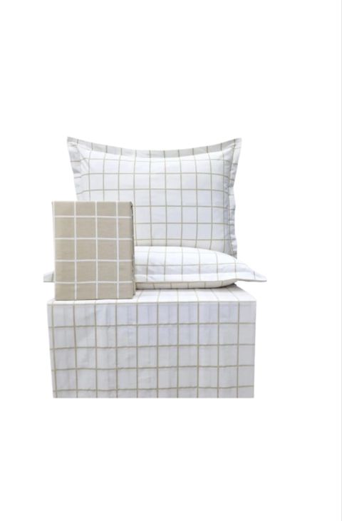 Yataq dəsti Trend Cotton, ikinəfərlik, yorğan üzü 200x220 sm, mələfə 240x260 sm, yastıq üzü 2 əd - 50x70 sm, ağ/açıq qəhvəyi — Bakı