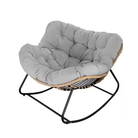 Bağ üçün yelləncək kreslo TX-M21Y, polad karkas, rattan toxuma, polyester yastıqlar, 75x102x78 sm — Bakı