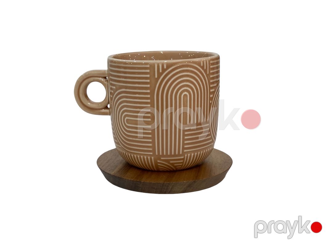 Qəhvə dəsti Easy Life Take a Loop R1781/TL04, farfor/taxta, 4 parça — Mallar, Bakı (3)
