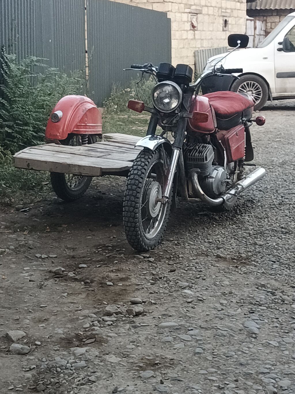 Yükləmə qoşqusulu motosiklet - Model: Sovet istehsalı iki silindrli — Motosikletlər, Masallı (2)