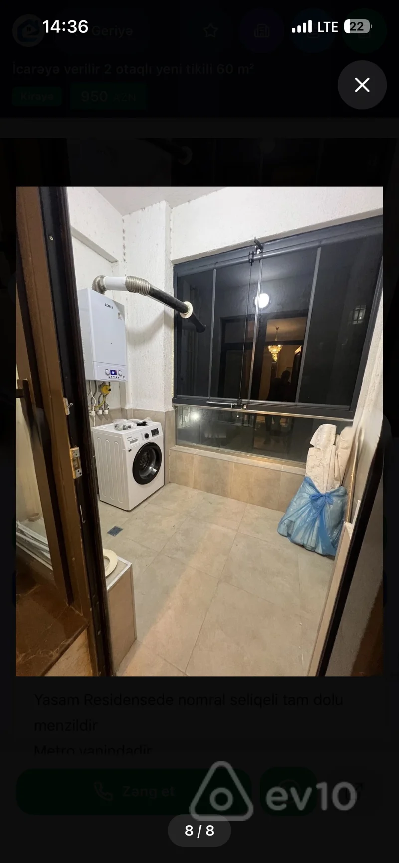 2 otaqlı mənzil, 60 m², Yaşam rezdens — kirayə — Mənzil, Bakı (7)
