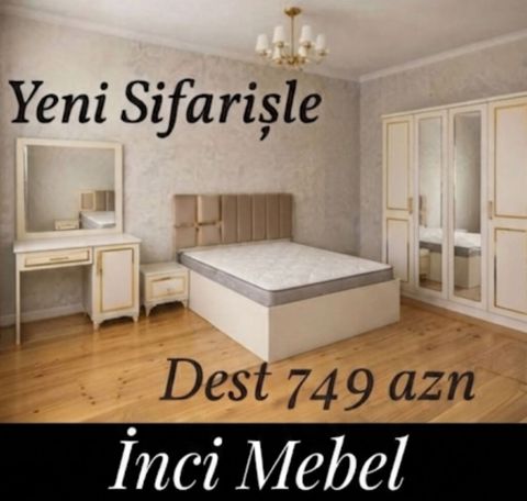 Yataq otağı mebel dəsti – “İnci Mebel” Yeni sifarişlə Tərkibi: - 3 — Bakı