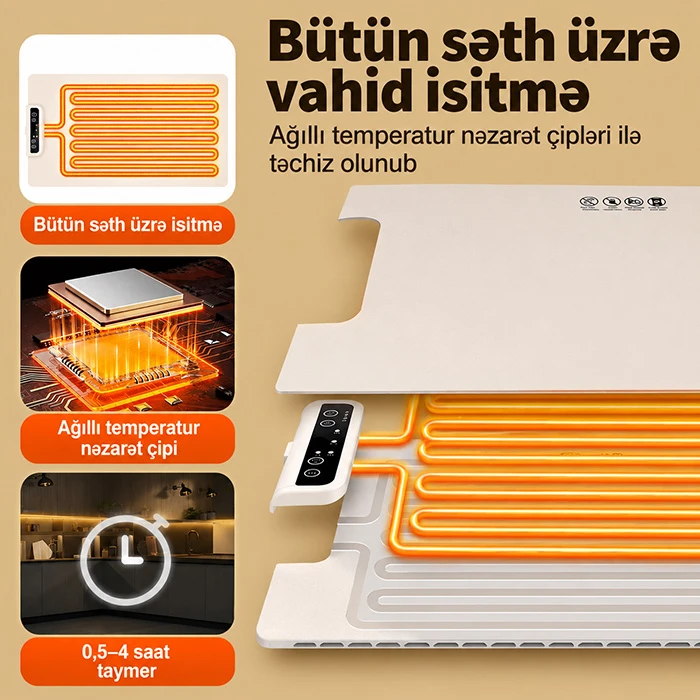 Portativ elektrikli isitmə lövhəsi: yeməkləriniz həmişə isti və təzə qalsın — Mallar, Bakı (6)