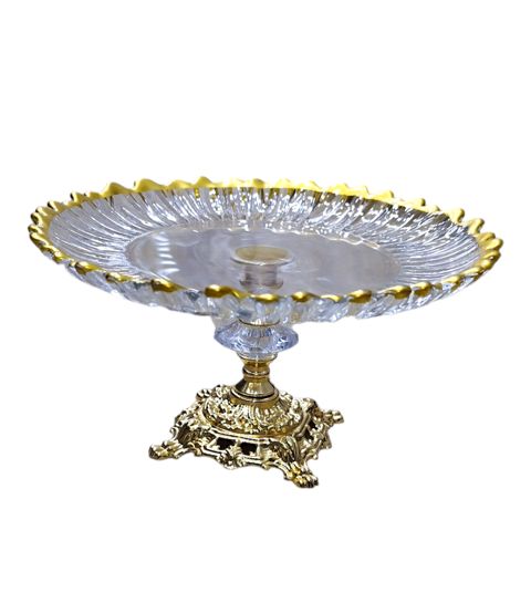 Şirniyyat üçün altlıq A8JY, 20x10 sm, şüşə, qızılı — Bakı