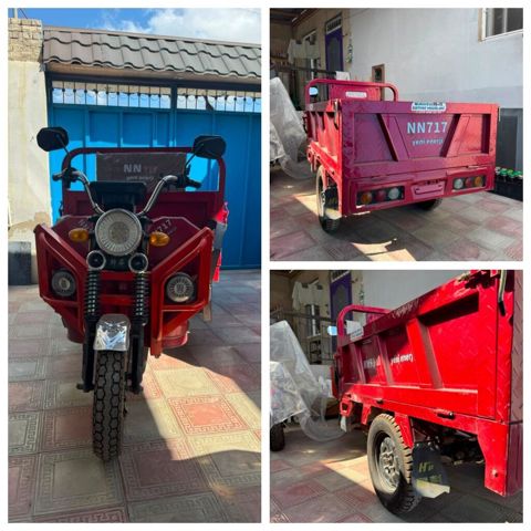 Qırmızı yükdaşıyan üçtəkərli motosiklet (trike) – NN717 “yeni enerji” — Bakı
