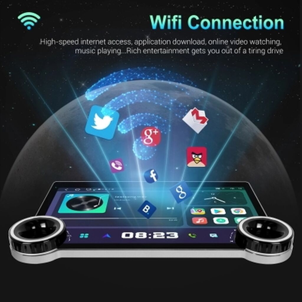 Manitor daimond 8RAM 64 yaddaş 2PORT USB flaşkart 512 GB dəstəkləmə — Avtomobil televizorları və monitorları, Bakı (6)