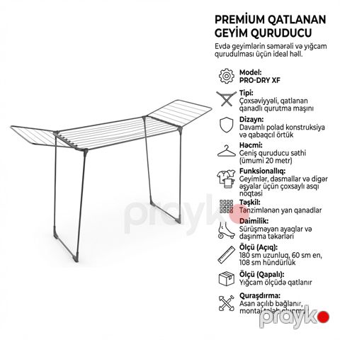 Paltar üçün quruducu Pro-dry XF, polad, boz — Bakı