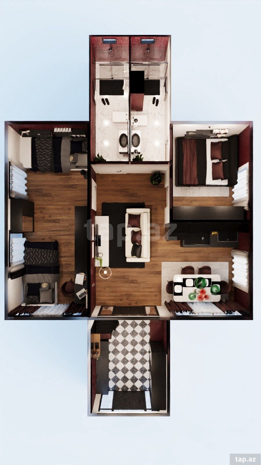 VİP konteyner modul ev 3 otağlı 60 m2 — Hazır konstruksiyalar, Bakı (4)