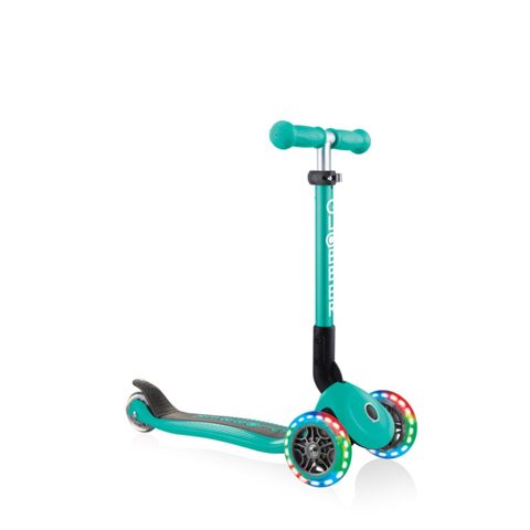 Uşaq samokatı Globber Junior alüminium/plastik, 2-6+ yaş, tünd yaşıl, qatlanan, işıqlı - 437-107 — Bakı
