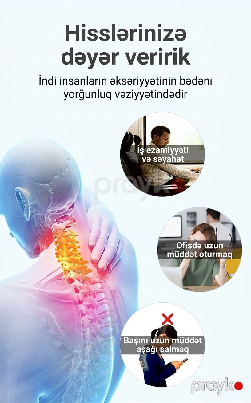 Boyun yastığı, boz, memory foam/məxmər — Mallar, Bakı (3)