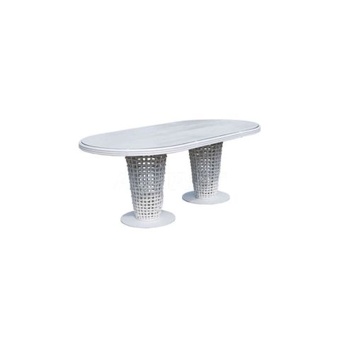 Bağ masası Skyline Design Dynasty, 200x100 sm, White Mushroom, alüminium karkas - 22460 — Bakı