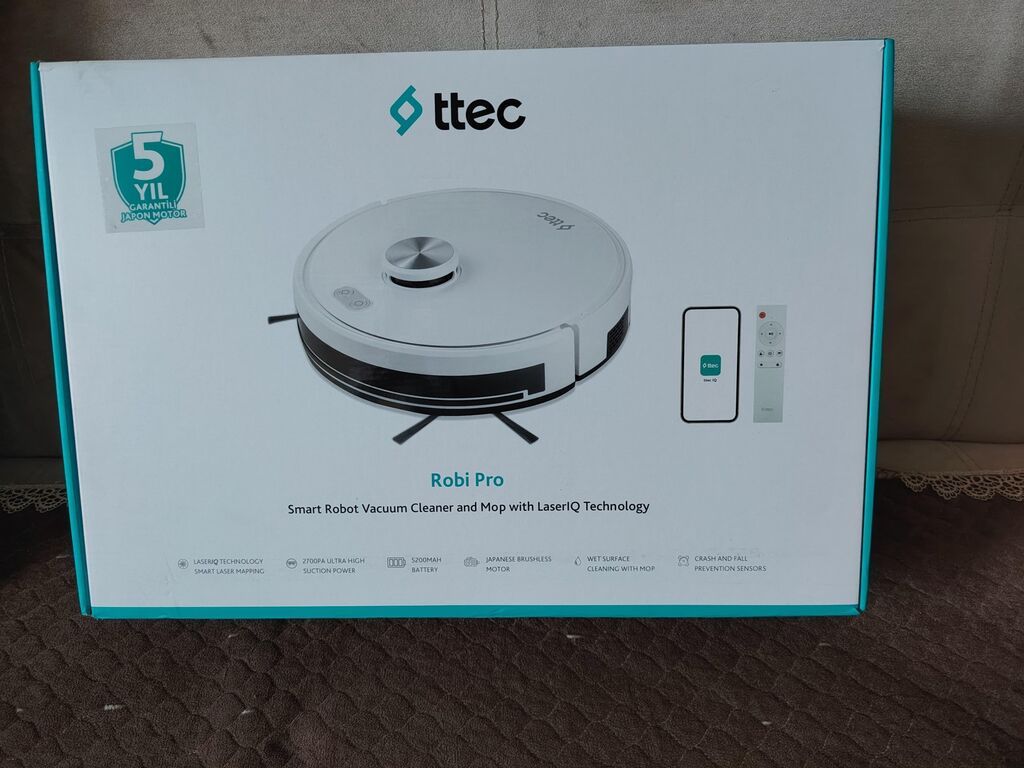 Ttec Robi Pro – LaserIQ texnologiyalı ağıllı robot tozsoran və döşəmə — Robot tozsoran, Bakı (2)