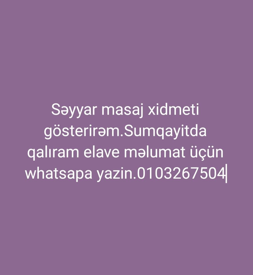 Klassik masaj, Kişilər üçün, Evə gəlməklə — Digər, Sumqayıt (3)