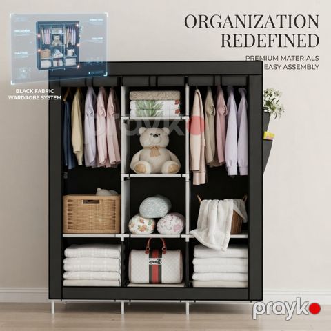 Portativ şkaf 1593, qara, parça, 35х175х100 sm — Bakı
