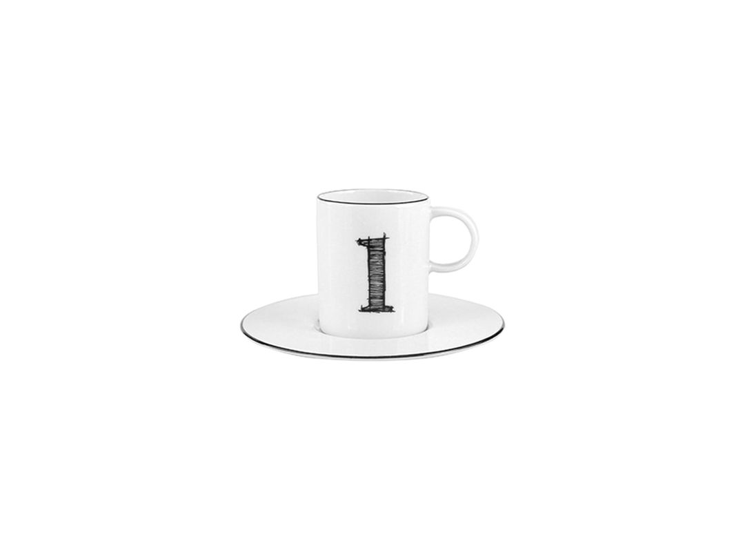 Qəhvə cütü Porland Letter L 04A+P021902, ağ, 85 ml — Mallar, Bakı (2)