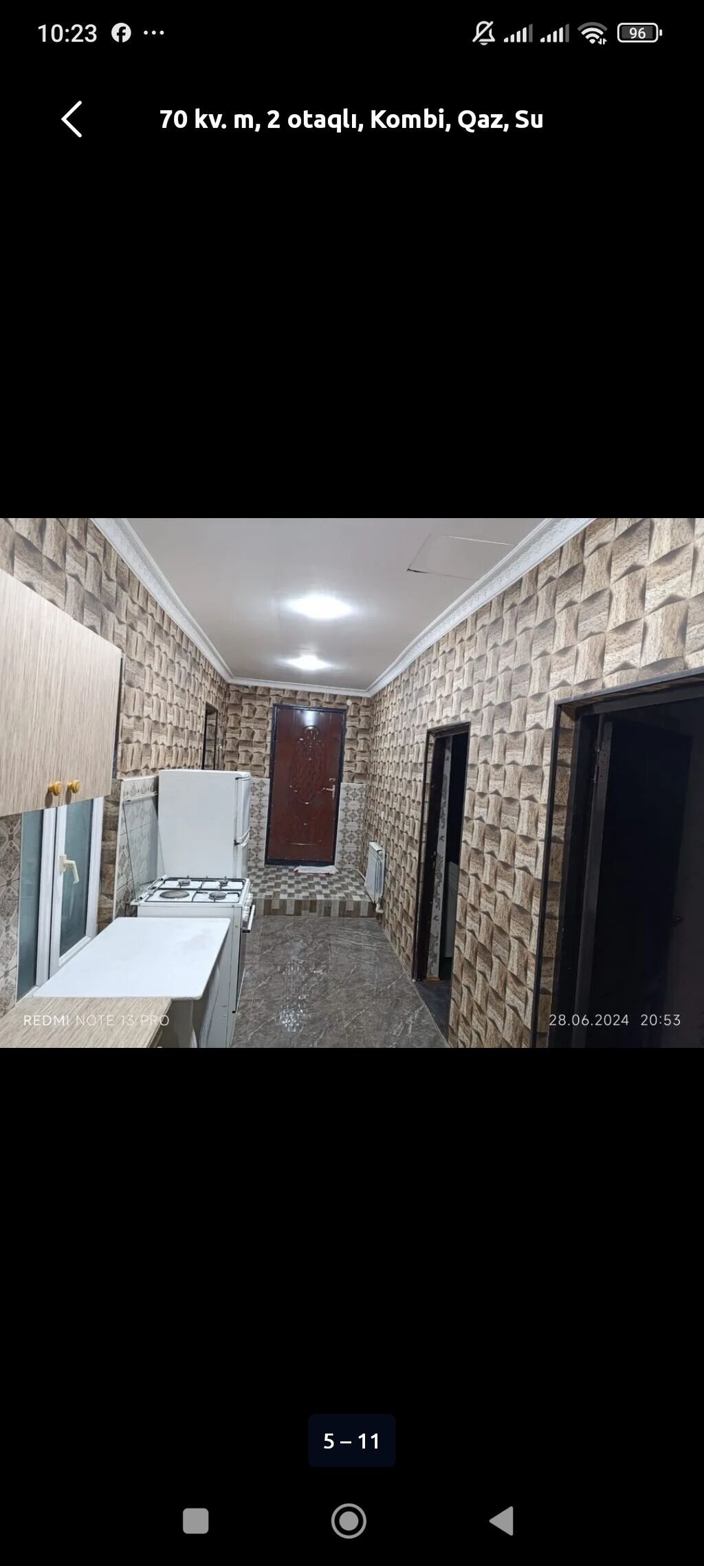 70 kv. m, 2 otaqlı, Kombi, Qaz, İşıq — Ev, villa, Sumqayıt (4)