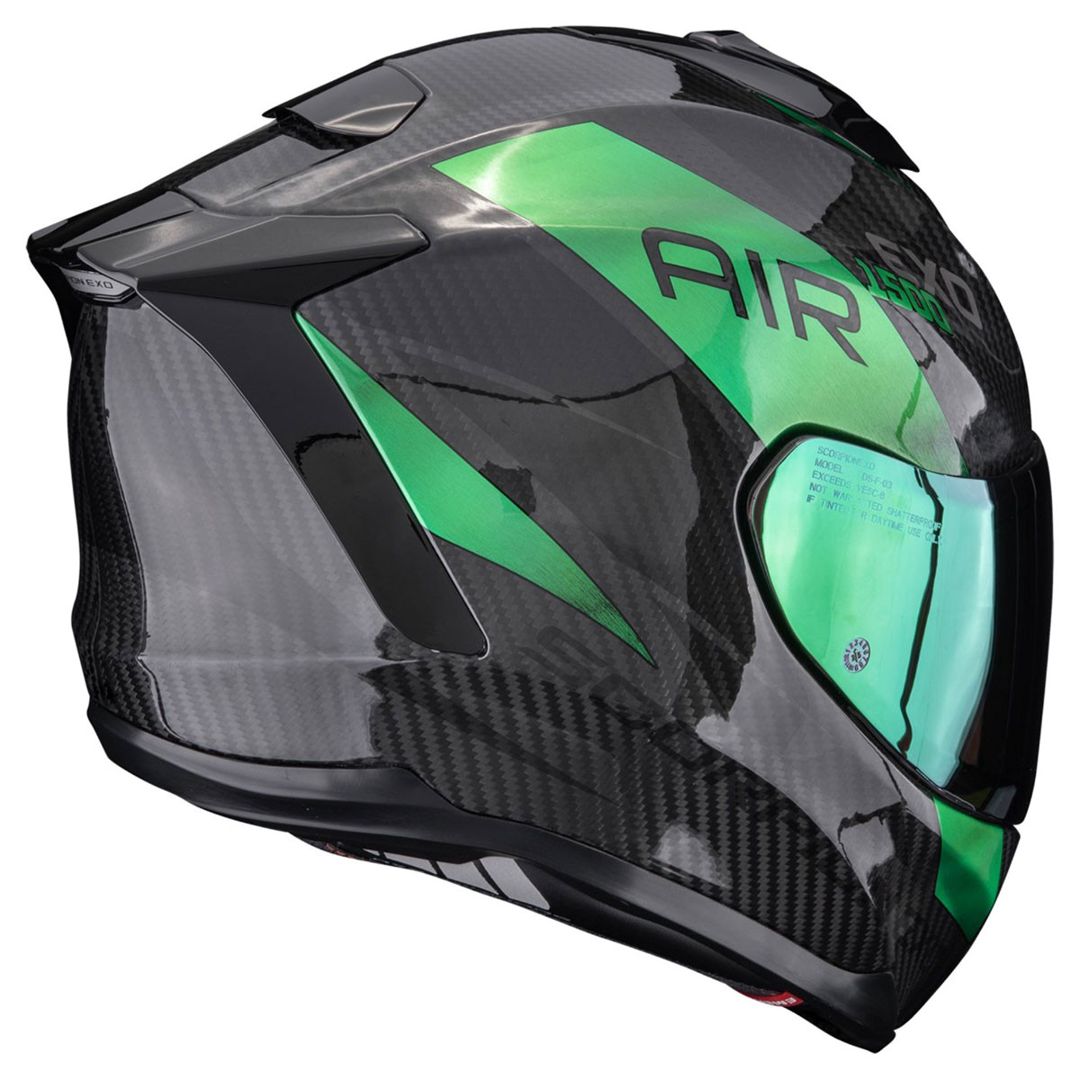 Motosikl dəbilqəsi Scorpion EXO-1500 Carbon AIR Platted, qara/yaşıl, ölçü S — Mallar, Bakı (2)