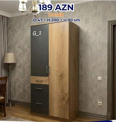 Dolab – 189 AZN Ölçülər: D 47 H 200 U 90 sm Təsvir: - İki qapılı — Sumqayıt