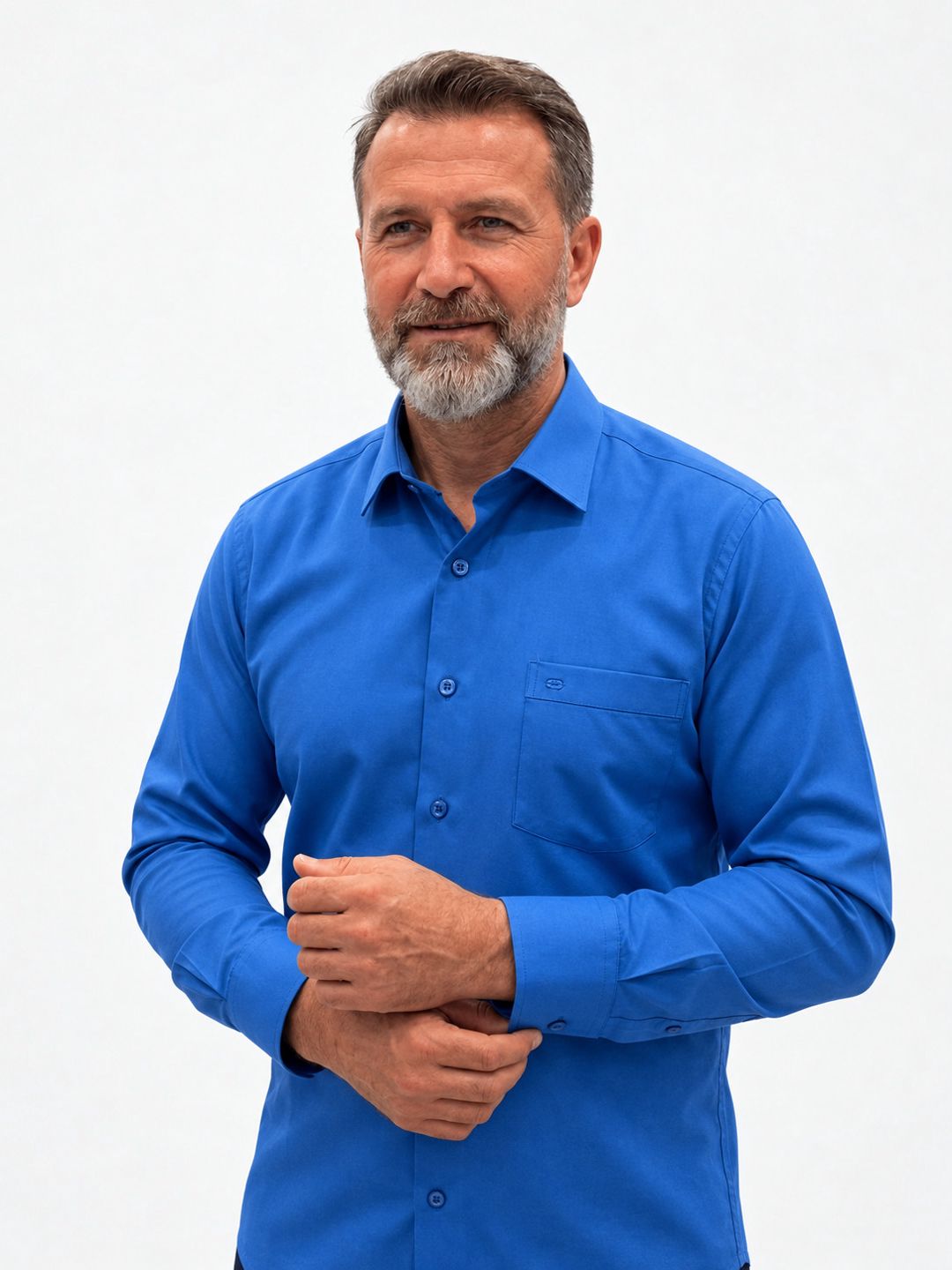 Kişi köynəyi, Elektrik göy, Pambıq, ölçü 40 — Mallar, Bakı