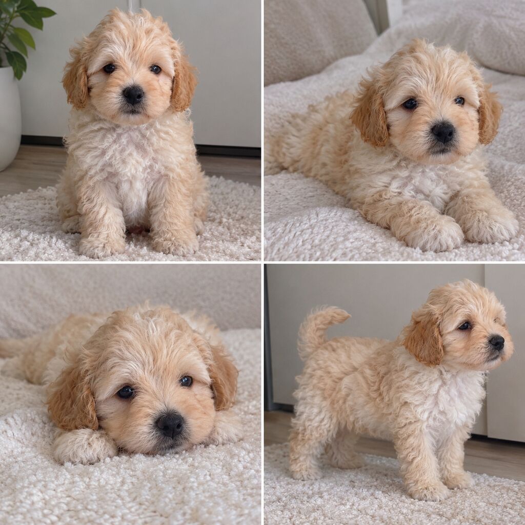 Mini ölçülü, krem rəng tonlarında, qıvırcıq tüklü balaca Maltipoo F1 — Köpəklər, Digah (4)