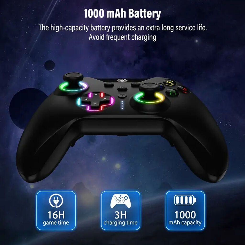 RGB işıqlanmalı universal oyun idarəetmə pultu - Uyğunluq: Nintendo — Aksesuarlar, Bakı (2)