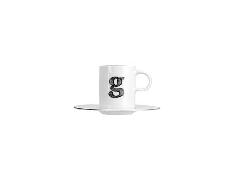 Qəhvə cütü Porland Letter G 04A+P021896, ağ, 85 ml — Bakı