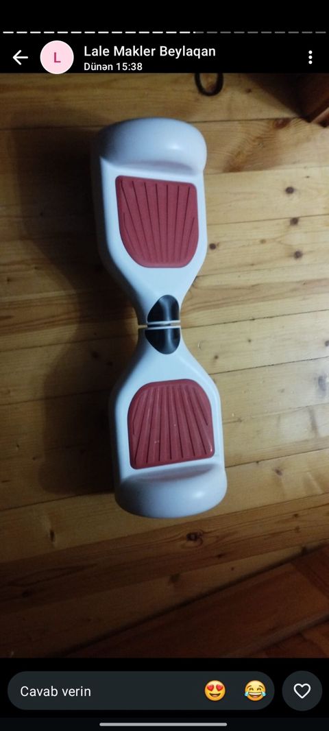 Elektrikli giroskuter (hoverboard) - Rəng: ağ korpus, qırmızı — Beyləqan