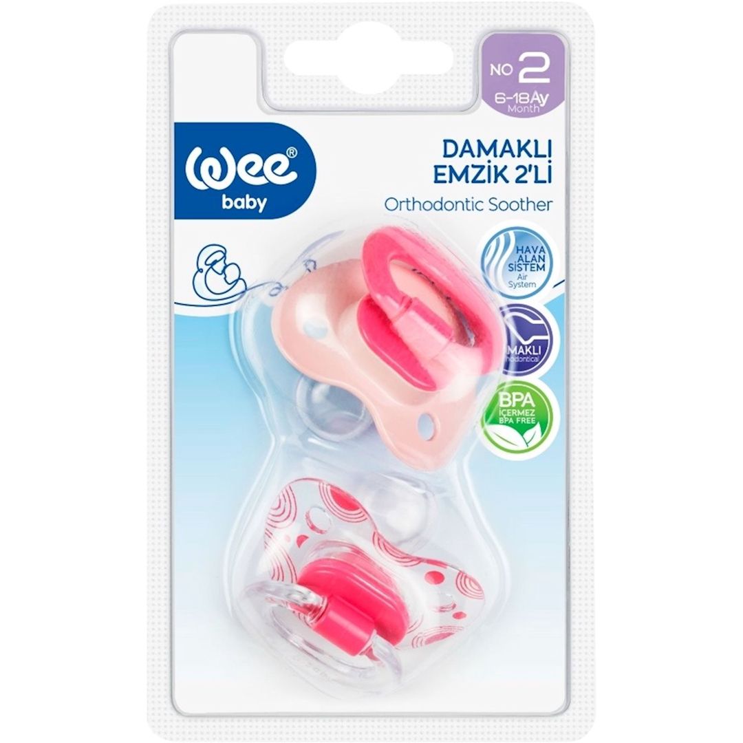 Əmzik Wee Baby 166 ortodontik, 6-18 aydan, 2 ədəd, silikon, məhsul çeşiddə — Mallar, Bakı (2)