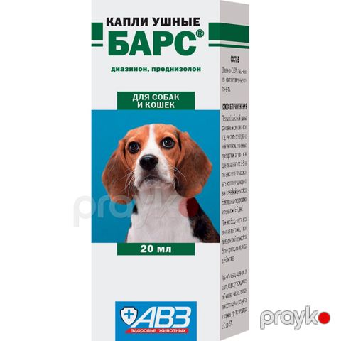 Qulaq damcısı "АВЗ Барс", itlər və pişiklər üçün, 20 ml — Bakı