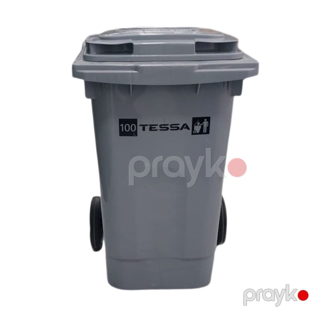 Zibil qabı Tessa, pedallı və təkərli ,100 l, boz — Mallar, Bakı (2)