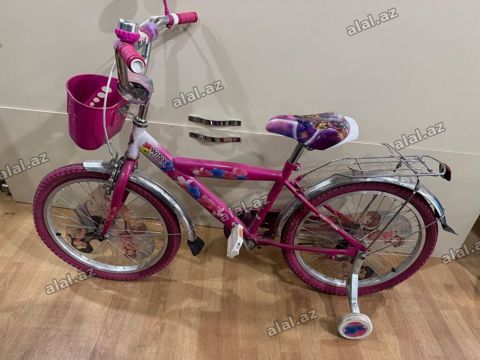 Uşaq velosipedi – Winx temalı, 2 köməkçi təkərli - Rəng: çəhrayı — Bakı
