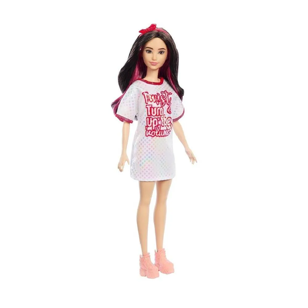 Oyuncaq Mattel Barbie Fashionistas Doll - Red Mesh Dress 194735176823 (HRH12) — Bakı
