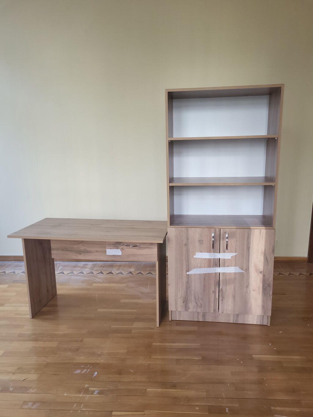 Ofis/ev üçün kitab rəfi və şkaf kombinəsi - Material: laminat/MDF-lam — Rəflər, Bakı (4)