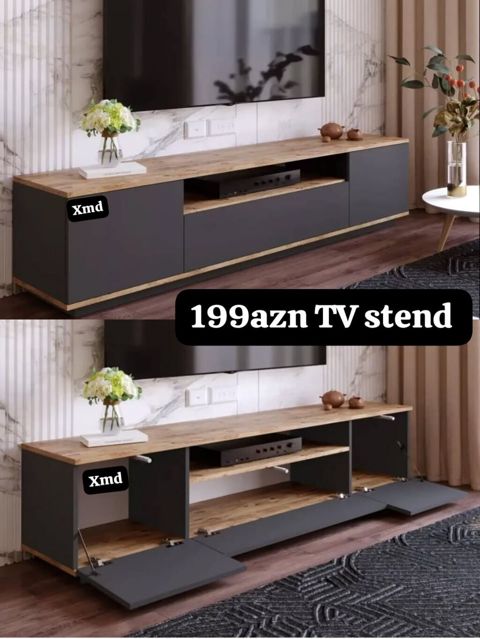 TV stend – 199 AZN - Müasir minimal dizayn: üst hissə ağac — Sumqayıt