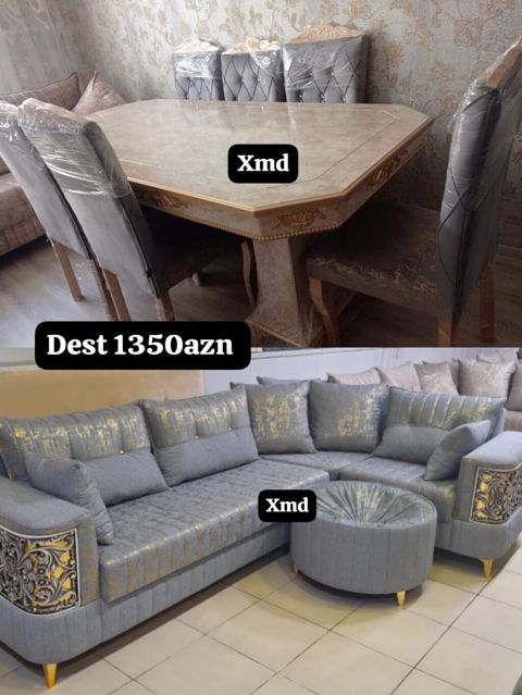 Klassik üslubda mebel dəsti - Yemək masası və 6 stul: Səkkizguşəli — Sumqayıt