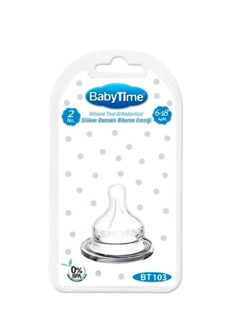 Qidalanma qabı üçün əmzik Baby Time BT-103, şəffaf, 6-18 ay — Bakı