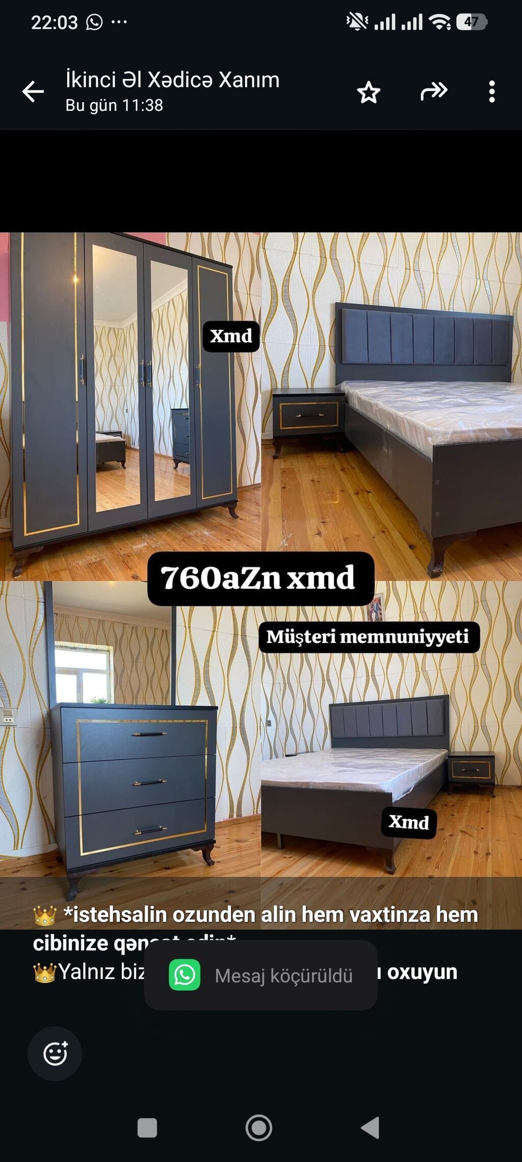istehsalin ozunden alin hem vaxtinza hem cibinize qənaət edin — Yataq otağı mobilya dəstləri, Bakı