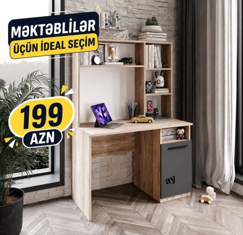 Məktəblilər üçün ideal seçim – funksional iş və dərs masası — Partalar, masalar, stullar