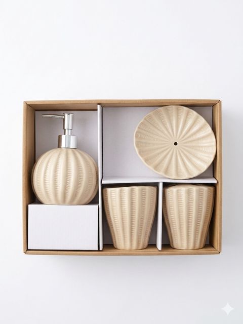 Hamam otağı üçün dəst RM070, keramika, krem, 4 parça — Bakı