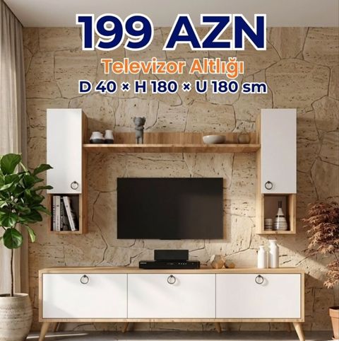 Yeni, Düz TV altlığı, Polkalı, Laminat, Azərbaycan — Televizor altlıqları və stendlər