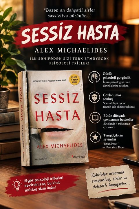Məhsul: Kitab – “Səssiz Hasta” (Alex Michaelides), Domingo nəşri Dil — Bakı