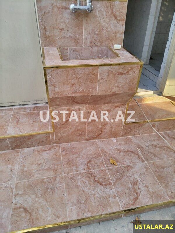 Kafel metlax, kermoqranit — Plitə işləri, Gəncə (2)