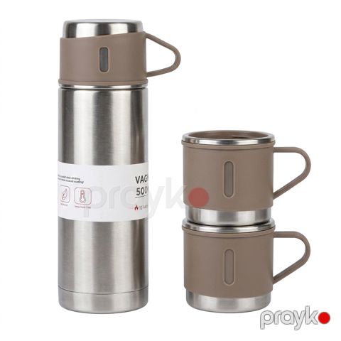 Termos 3414, paslanmayan polad, boz, 500 ml — Bakı