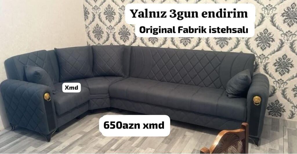 Künc divan – Original fabrik istehsalı - Ölçü: 3.10 m x 1.80 m — Divanlər, Sumqayıt (2)