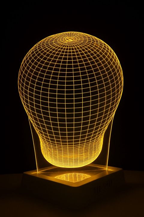Gecə lampası 3D Akril, sarı, 20x30 sm - lightdekor247 — Bakı