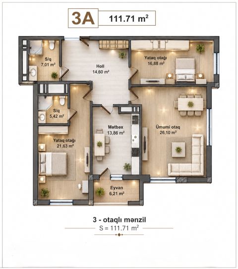 Satış: 3 otaqlı Yeni tikili, 112 m², Mehdi Hüseyinzadə küçəsi